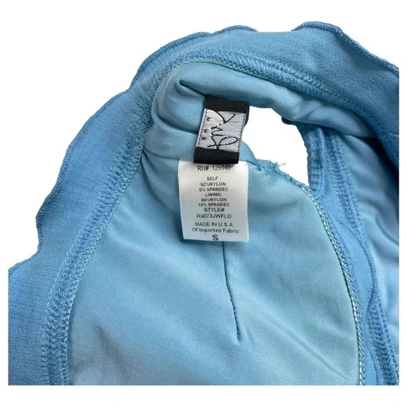 Ris-k Swim Blue Prowl Textured Knit Womens Bikini Swim Top Size Small - Picture 5 of 7